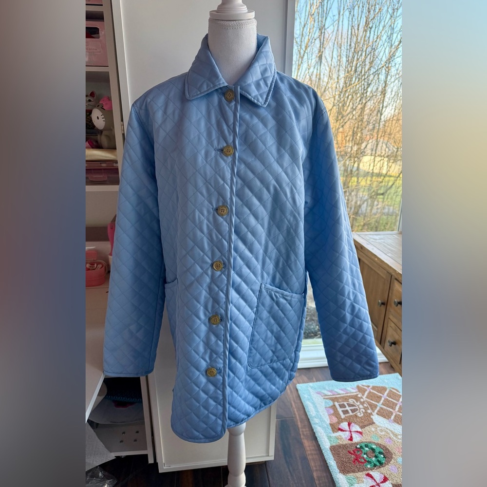 Lilly Pulitzer Lined Quilted Barn Jacket Light Blue M